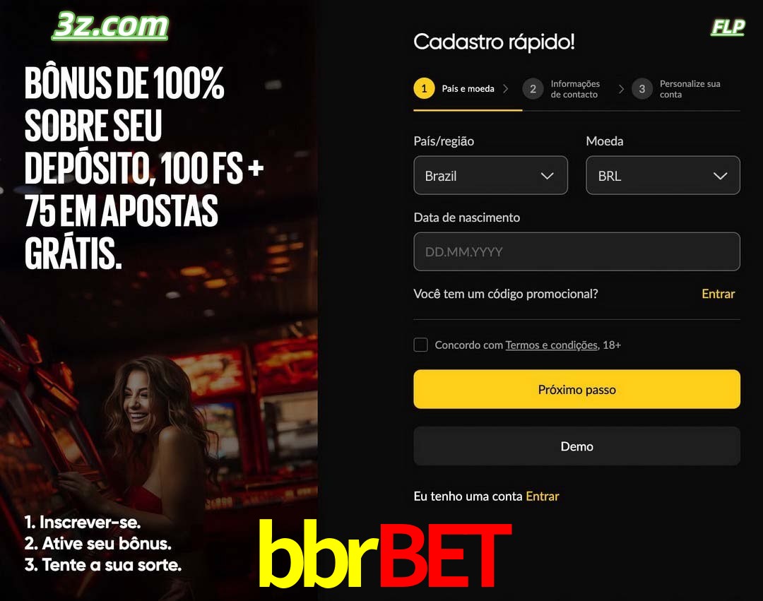 bbrbet registro oficial cassino online Brasil com bônus de depósito e free spins