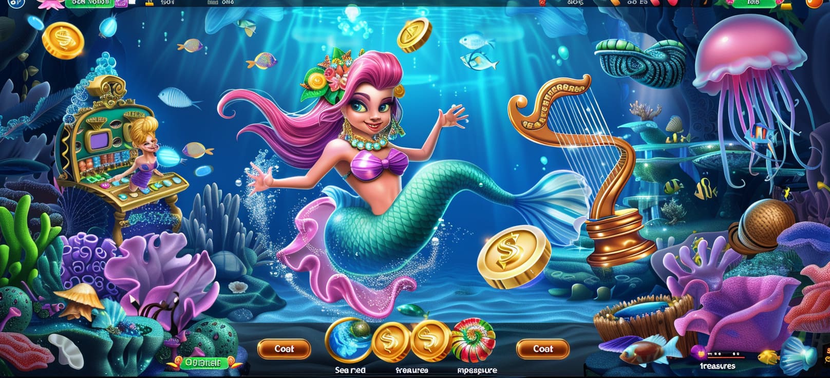 Caça-níqueis de sereia online com tesouros do mar no bbrbet cassino